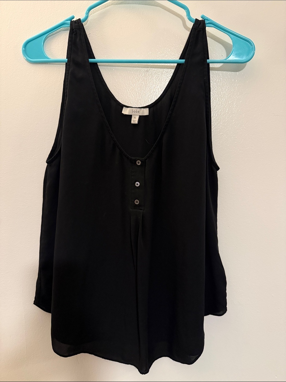 Joie Black Sleeveless Henley-Style Camisole